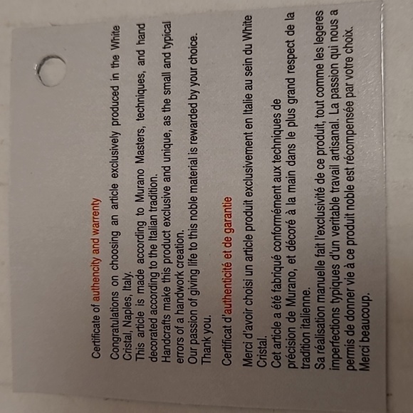 NWT White Cristal Murano Style Vase From Italy - Picture 16 of 16